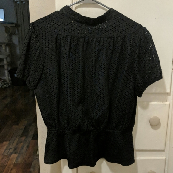 2for$20🔥Eva Mendes | Black Peplum Wrap Top - Picture 6 of 8